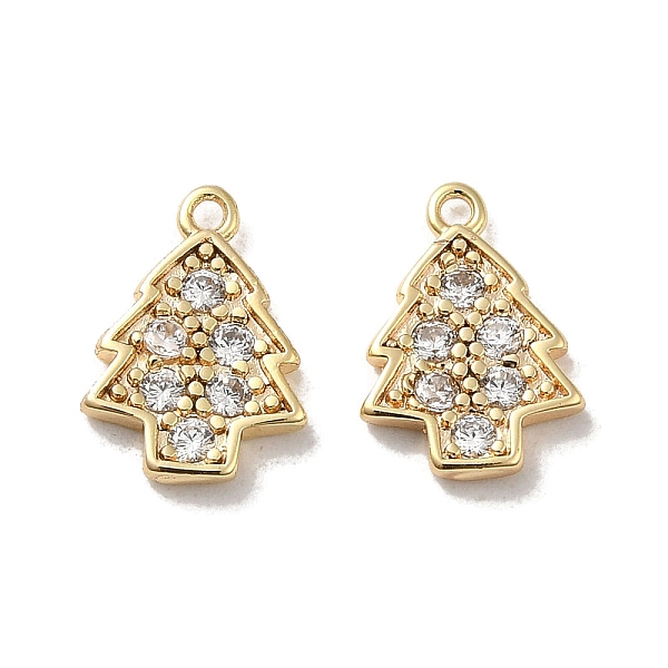 

PandaHall Brass Micro Pave Cubic Zirconia Pendants, Christmas Tree, Real 18K Gold Plated, 12x8.5x1.5mm, Hole: 1mm Brass+Cubic Zirconia Tree..., Clear