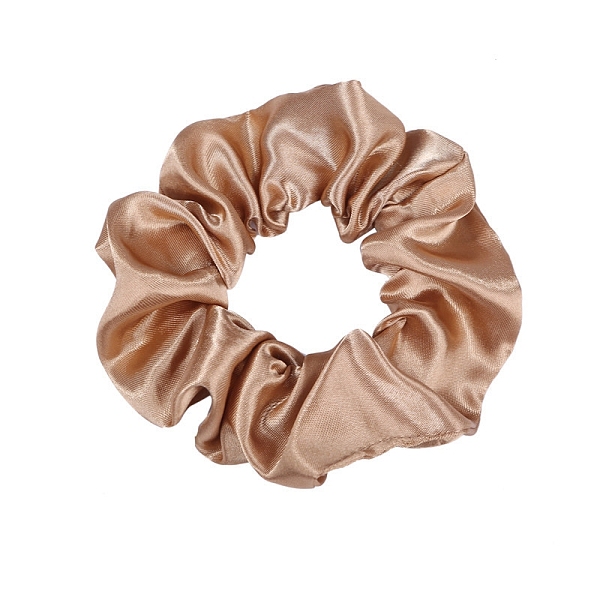 

PandaHall Solid Color Slick Cloth Ponytail Scrunchy Hair Ties, Ponytail Holder Hair Accessories for Women and Girls, Peru, 100mm Cloth Brown