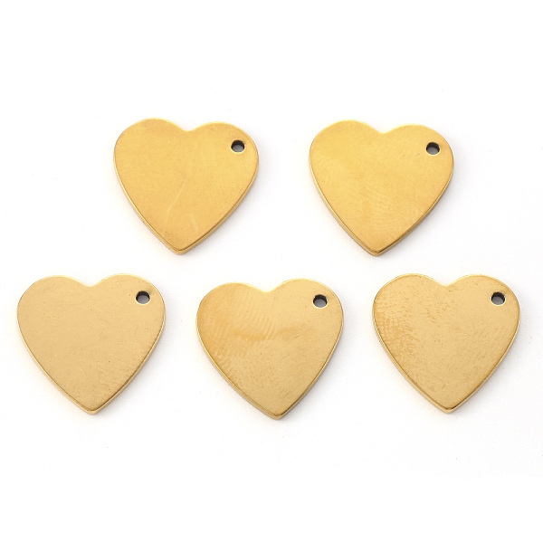 

PandaHall Vacuum Plating 201 Stainless Steel Charms, Laser Cut, Stamping Blank Tag, Heart, Golden, 15x15x1mm, Hole: 1.5mm 201 Stainless...