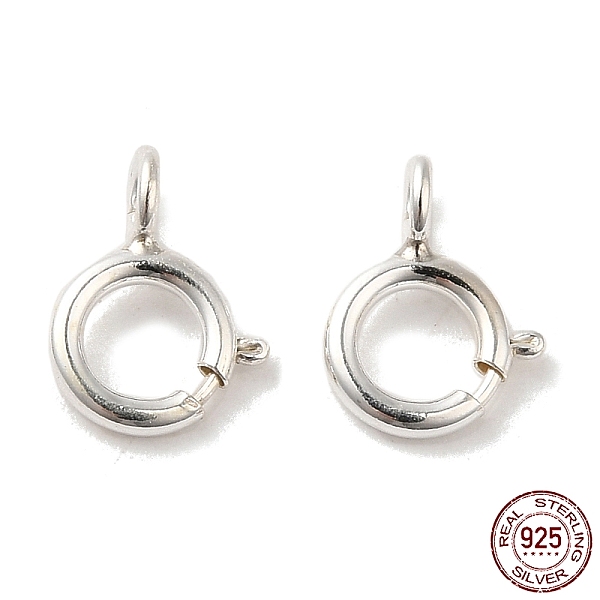 

PandaHall 925 Sterling Silver Spring Ring Clasps, Silver, 5.5mm Sterling Silver