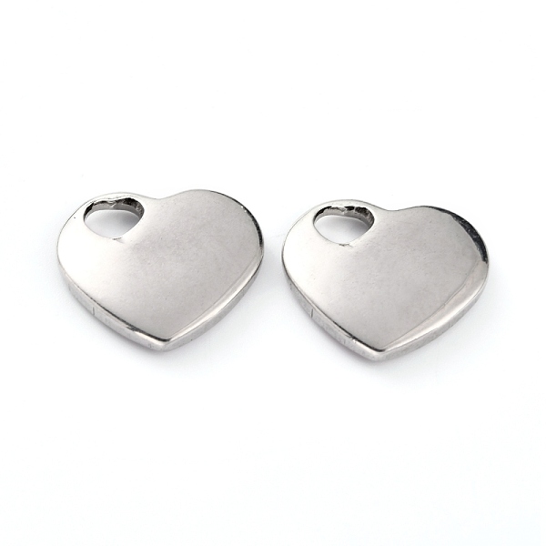

PandaHall 304 Stainless Steel Pendants, Heart, Stainless Steel Color, 19x20x4mm, Hole: 5x5mm 304 Stainless Steel Heart