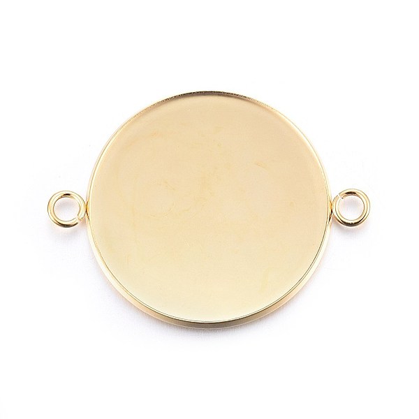 

PandaHall 201 Stainless Steel Cabochon Connector Settings, Plain Edge Bezel Cups, Flat Round, Real 24K Gold Plated, Tray: 30mm, 42x32x2mm...