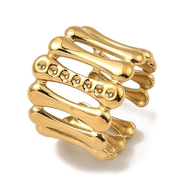 

PandaHall 304 Stainless Steel Open Cuff Rings, Bamboo, Real 18K Gold Plated, Inner Diameter: 17.8mm 304 Stainless Steel Bamboo