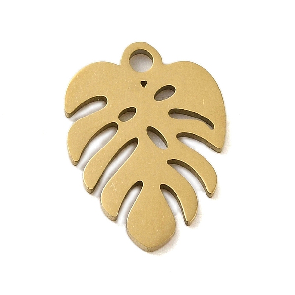 

PandaHall 304 Stainless Steel Charms, Laser Cut, Real 18K Gold Plated, Monstera Leaf, 14x10.5x1mm, Hole: 1mm 304 Stainless Steel Leaf