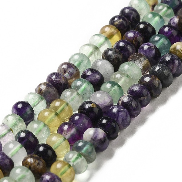 

PandaHall Natural Colorful Fluorite Beads Strands, Rondelle, 8x5mm, Hole: 0.7mm, about 70pcs/strand, 14.76~14.96 inch(37.5~38cm) Fluorite...