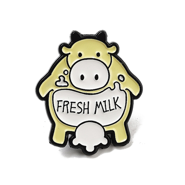

PandaHall Mother Cow Alloy Enamel Brooch, Fresh Milk Enamel Pins for Backpack Clothes, Cattle, 31x26.5x1.5mm Alloy+Enamel Cattle