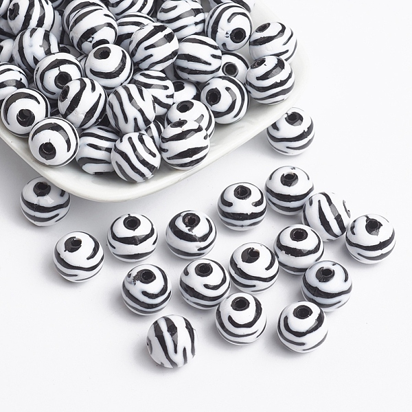 

PandaHall Chunky Bubblegum White and Black Acrylic Zebra Striped Style Heart Beads, Size: about 12mm in diameter, hole: 2.5mm Acrylic Round...