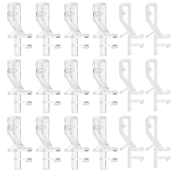 PandaHall GORGECRAFT 20 PCS Hidden Valance Clips Clear Plastic Valance Clips Window Blind Clips for Horizontal Blind Valance Plastic Clear