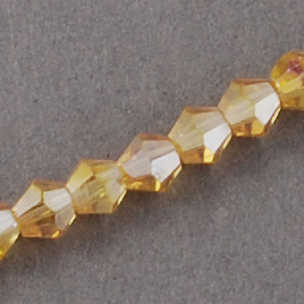 

PandaHall Glass Beads Strands, AB Color Plated, Faceted, Bicone, Goldenrod, 2x3mm, Hole: 0.5mm, about 145~150pcs/strand, 41.5~42cm Glass..., Gold