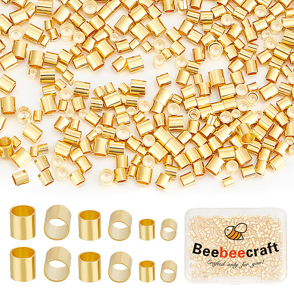 

PandaHall Beebeecraft 600Pcs 3 Styles Brass Spacer Beads, Tube/Column, Real 18K Gold Plated, 1.5~2.5x1.5~2.5mm, Hole: 1~2mm, 200pcs/style...