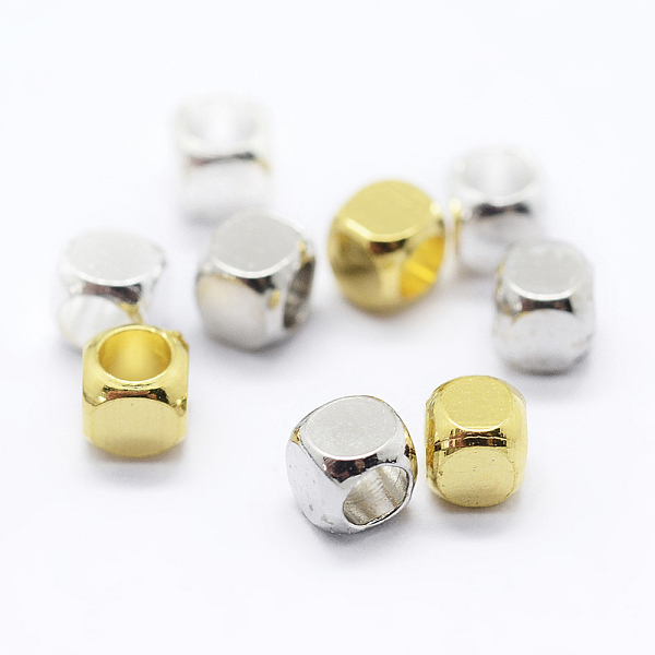 

PandaHall Cube Brass Spacer Beads, , Mixed Color, 3x3x3mm, Hole: 2mm Brass Cube