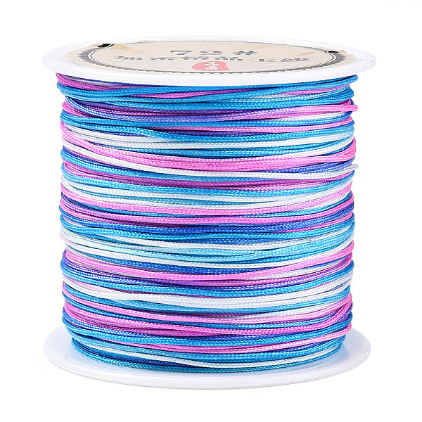 

PandaHall 50M Segment Dyed Nylon Chinese Knotting Cord, for DIY Jewelry Making, Deep Sky Blue, 0.8mm, about 54.68 Yards(50m)/Roll Nylon