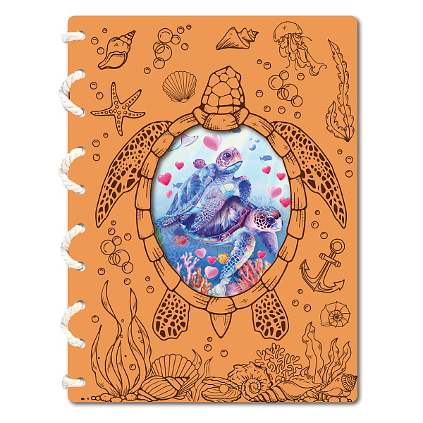 

PandaHall WADORN Sea Turtle Wooden Card, Wooden Commemorative Cards 5.9x7.8 Inch Animal Greeting Card Gift Romantic Wooden Birthday Card...