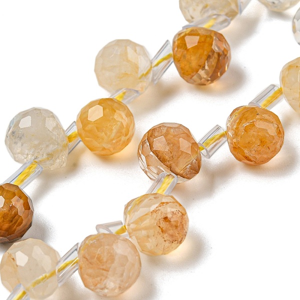 

PandaHall Natural Yellow Hematoid Quartz/Golden Healer Quartz Beads Strands, Faceted, Top Drilled, Teardrop, 10x8mm, Hole: 1mm, about...