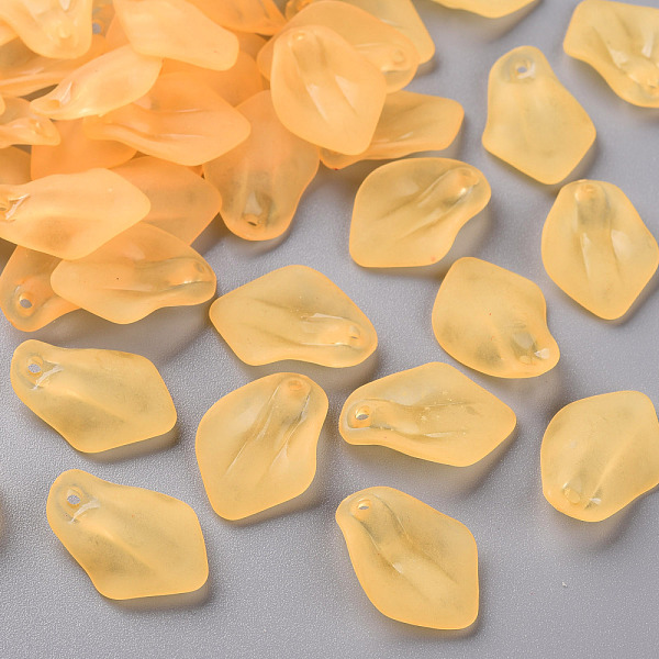 

PandaHall Transparent Frosted Acrylic Pendants, Petaline, Gold, 24x17x4mm, Hole: 1.8mm Acrylic Petaline Gold