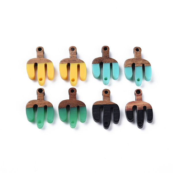 

PandaHall Opaque Resin & Walnut Wood Links Connectors, Two Tone, Cactus, Mixed Color, 18.5x12x2.5~3.5mm, Hole: 1.2mm Resin+Wood Others..., Multicolor