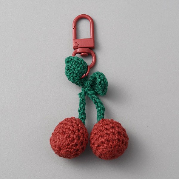 

PandaHall Cherry Wool Knitting Pendant Decorations, for Keychain Earphone Bag Gift Pendant Decoration, Red, 88mm Wool Cherry Red