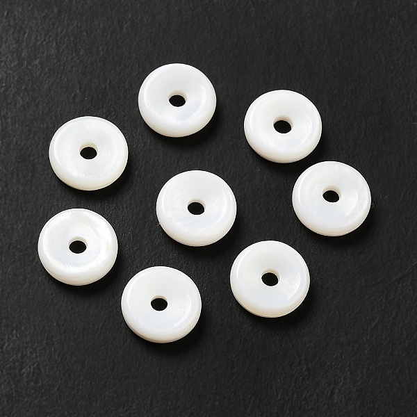 

PandaHall Natural Freshwater Shell Beads, Donut/Pi Disc, White, 8x2.5mm, Hole: 1.5mm Freshwater Shell Donut White