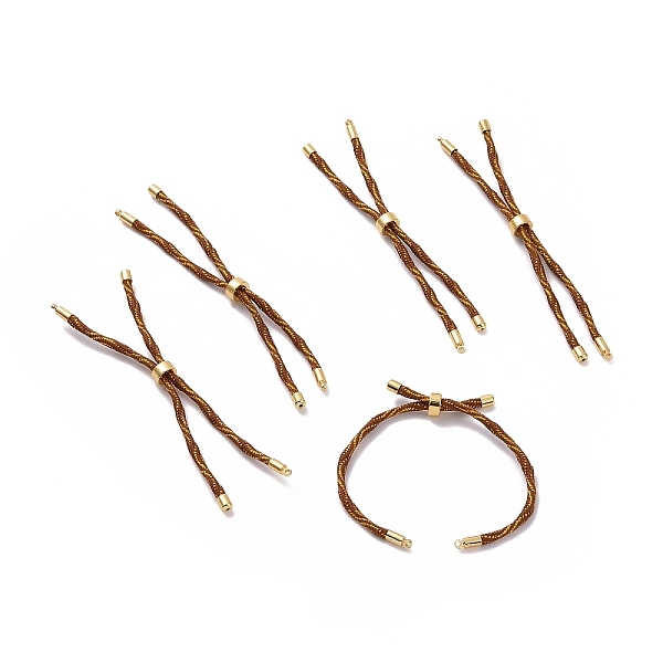 

PandaHall Nylon Cord Silder Bracelets, for Connector Charm Bracelet Making, with Rack Plating Golden Brass Findings, Long-Lasting Plated..., Orange