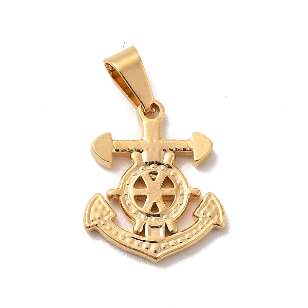 

PandaHall Vacuum Plating 201 Stainless Steel Pendants, Anchor & Helm Charms, Golden, 20x16.5x2mm, Hole: 7x3.5mm 201 Stainless Steel Anchor &...