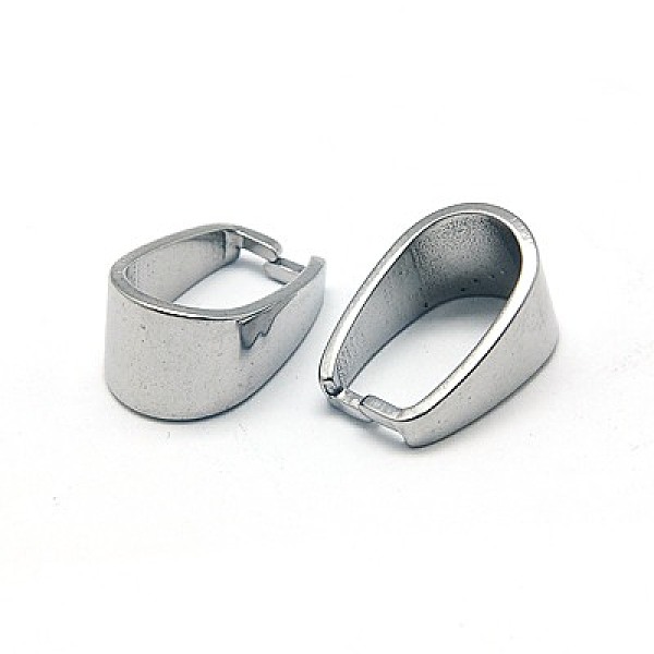 

PandaHall 304 Stainless Steel Snap on Bails, Stainless Steel Color, 13x7mm, Pin: 1mm 304 Stainless Steel