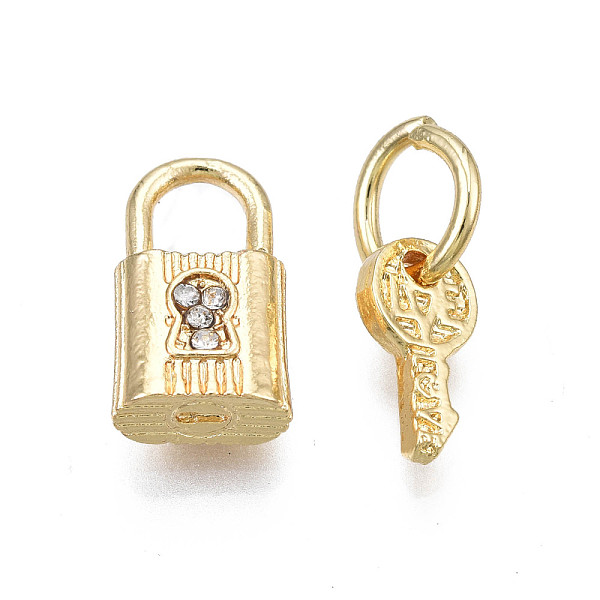 

PandaHall Rack Plating Alloy Charms Set, with Crystal Rhinestone and Jump Ring, Large Hole Pendants, Cadmium Free & Nickel Free & Lead Free..., Clear