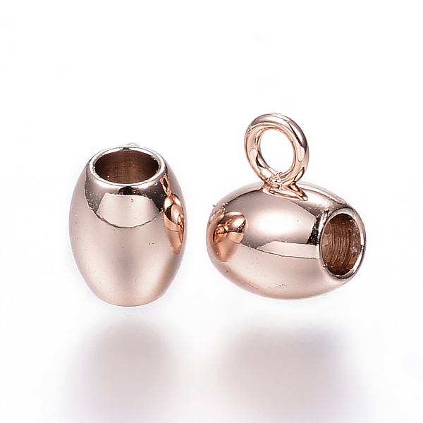 

PandaHall Ion Plating(IP) 304 Stainless Steel Tube Bails, Loop Bails, Barrel Bail Beads, Rose Gold, 8x6x5mm, Hole: 2mm, Inner Diameter...