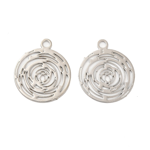 

PandaHall Long-Lasting Plated Brass Filigree Pendants, Flat Round Charm, Platinum, 14.5x12x0.3mm, Hole: 1.2mm Brass Flat Round