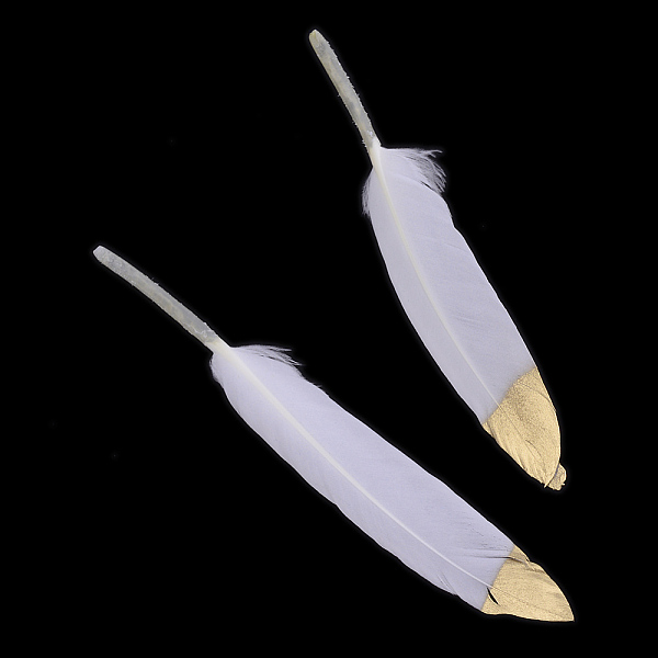 

PandaHall Plated Goose Feather Costume Accessories, White, 110~159x13~23mm Feather Feather White