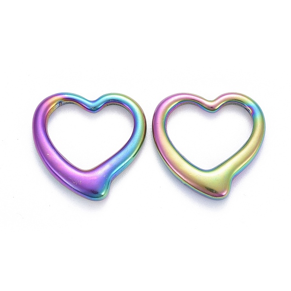 

PandaHall Ion Plating(IP) 304 Stainless Steel Linking Rings, Heart, Rainbow Color, 24x24x4mm 304 Stainless Steel Heart