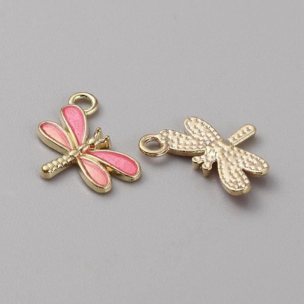 

PandaHall Alloy Enamel Pendants, Light Gold, Dragonfly Charm, Hot Pink, 14x15.5x2mm, Hole: 1.8mm Alloy+Enamel Dragonfly