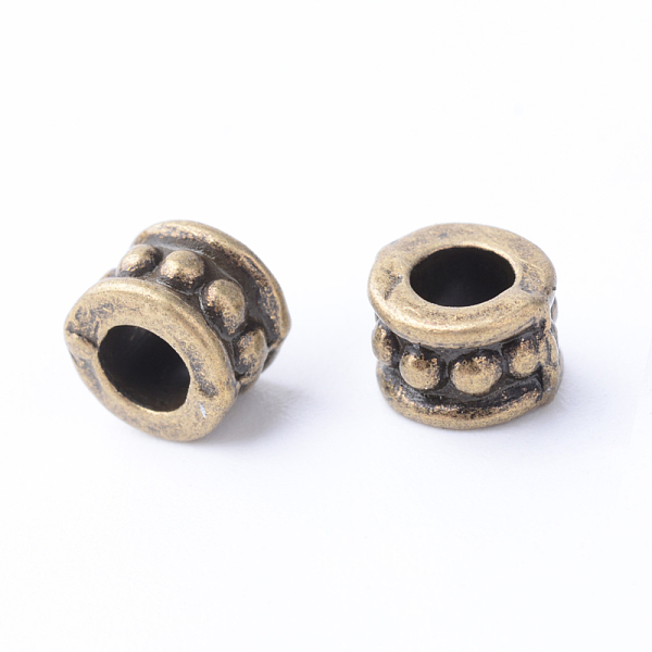 

PandaHall Tibetan Style Alloy Spacer Beads, Column, Cadmium Free & Nickel Free & Lead Free, Antique Bronze, 6x4.5mm, Hole: 3mm Alloy Column