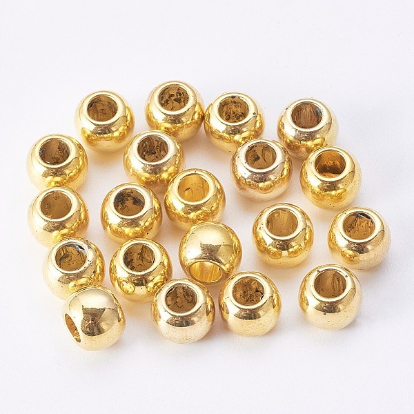 

PandaHall CCB Plastic European Beads, Large Hole Rondelle Beads, Golden, 10x8mm, Hole: 4mm Plastic Rondelle