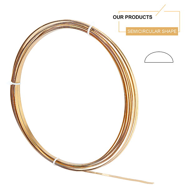 

PandaHall Half Round Brass Wire for Jewelry Making, Raw(Unplated), 5x1mm Brass Half Round