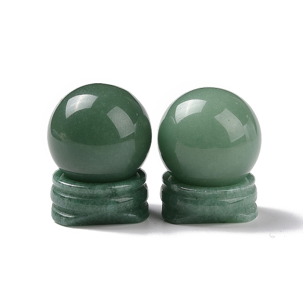 

PandaHall Natural Green Aventurine Display Decorations, Gemstone Sphere, Round, 30x39mm Green Aventurine Round