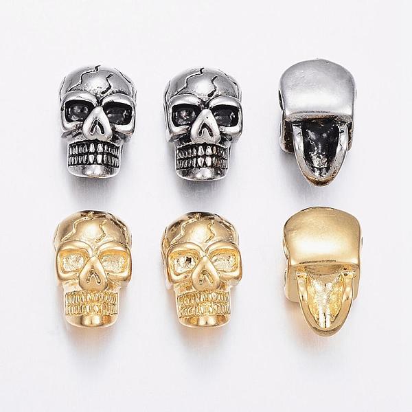 

PandaHall 304 Stainless Steel Beads, Skull, Mixed Color, 14x9x8mm, Hole: 2mm 304 Stainless Steel Skull Multicolor