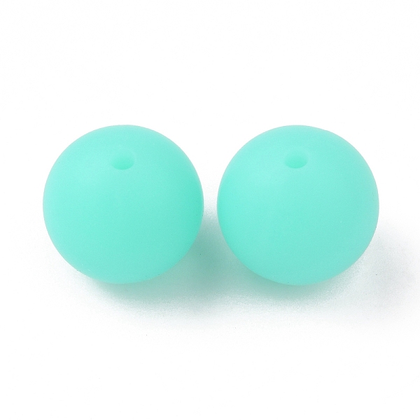 

PandaHall Luminous Round Food Grade Silicone Beads, Chewing Beads For Teethers, DIY Nursing Necklaces Making, Turquoise, 15x14.5mm, Hole..., Green