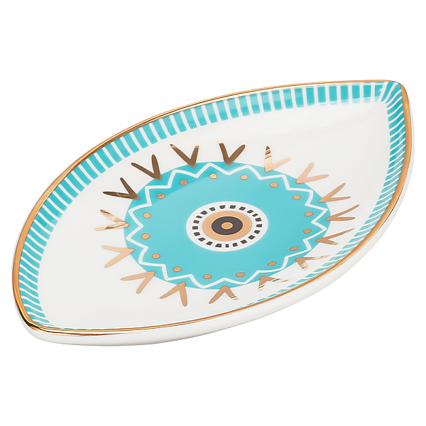

PandaHall Evil Eye Ceramic Jewelry Tray, Modern Boho Trinket Dish Ceramic Ring Earring Holder Decorative Trinket Plate for Rings Necklaces...