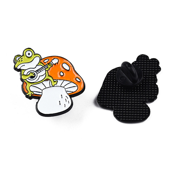 

PandaHall Frog with Mushroom Enamel Pin, Electrophoresis Black Plated Alloy Animal Badge for Backpack Clothes, Nickel Free & Lead Free, Dark...