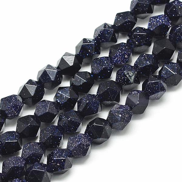 

PandaHall Synthetic Blue Goldstone Beads Strands, Star Cut Round Beads, Faceted, 7.5~8x6.5~7mm, Hole: 1.5mm, about 46pcs/strand, 15.5 inch...