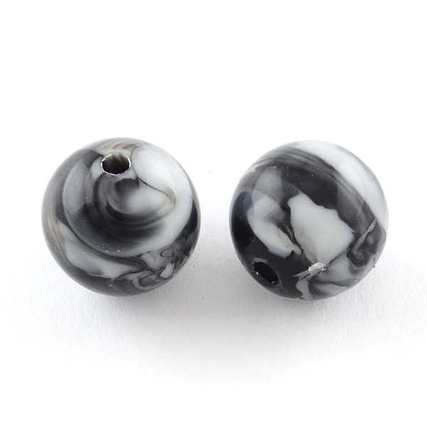 

PandaHall Opaque Acrylic Beads, Round, Black, 16mm, Hole: 2mm, about 220pcs/500g Acrylic Round Black