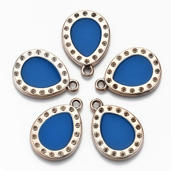 

PandaHall UV Plating Acrylic Pendant Rhinestone Settings, with Enamel, Teardrop, Light Gold, Royal Blue, Fit for 2mm Rhinestone , 28x20x3mm...