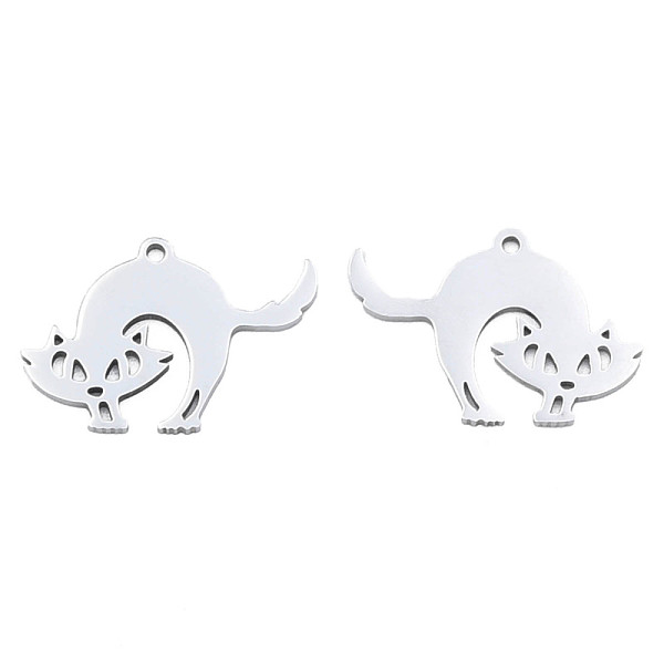 

PandaHall 201 Stainless Steel Pendants, Halloween Style, Fox, Stainless Steel Color, 18.5x26x1mm, Hole: 1.5mm 201 Stainless Steel Fox