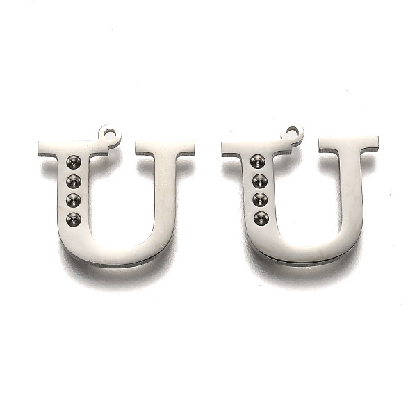 

PandaHall 304 Stainless Steel Letter Pendant Rhinestone Settings, Letter.U, 16x17x1.5mm, Hole: 1.2mm, Fit of: 1.6mm rhinestone 304 Stainless...