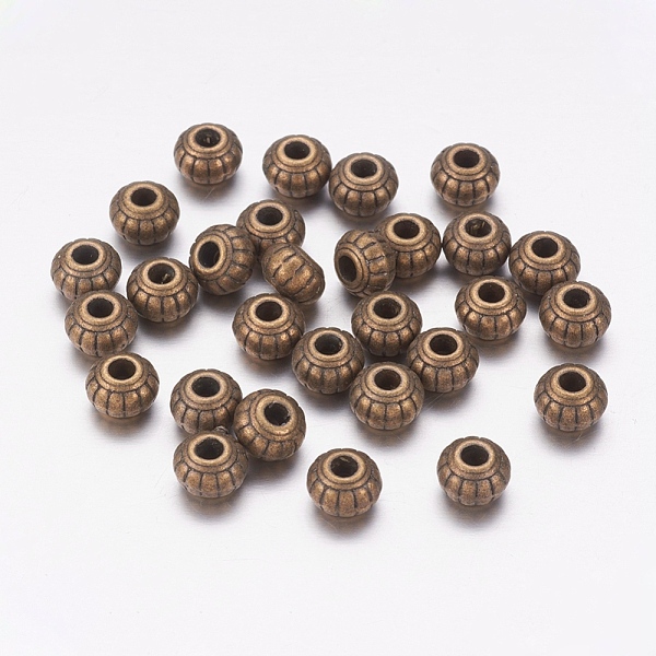 

PandaHall Tibetan Style Alloy Beads, Rondelle, Antique Bronze, Lead Free & Cadmium Free, 6x4.5mm, Hole: 1.5mm Alloy Rondelle