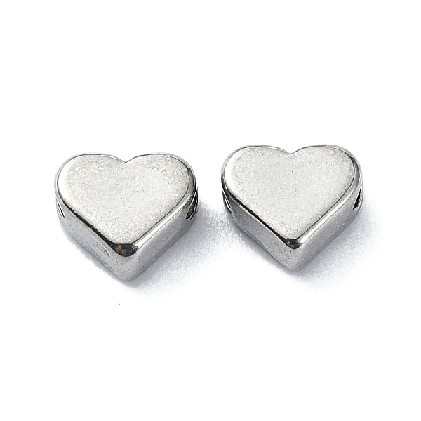 

PandaHall 304 Stainless Steel Beads, Heart, Stainless Steel Color, 5x6x3mm, Hole: 1.2mm 304 Stainless Steel Heart