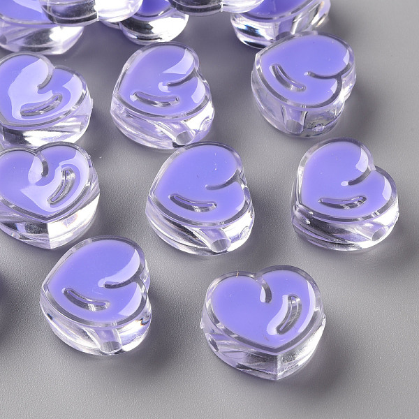 

PandaHall Transparent Enamel Acrylic Beads, Heart, Lilac, 20x21.5x9mm, Hole: 3.5mm Acrylic Heart Purple