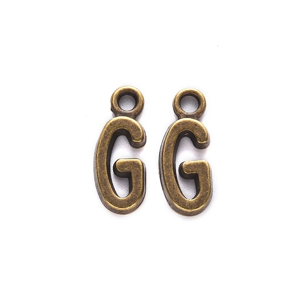 

PandaHall Tibetan Style Alloy Pendants, Cadmium Free & Nickel Free & Lead Free, Letter.G, G: 16.5x6.5x2mm, Hole: 2mm, about 1351pcs/1000g...