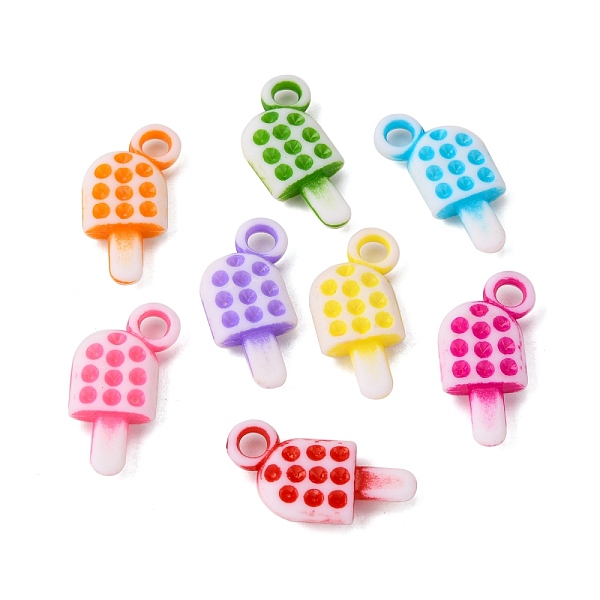 

PandaHall Opaque Acrylic Charms, Craft Style, Ice Cream Sticks, Mixed Color, 21.5x11.5x4mm, Hole: 3mm, about 1666pcs/500g Acrylic Food..., Multicolor