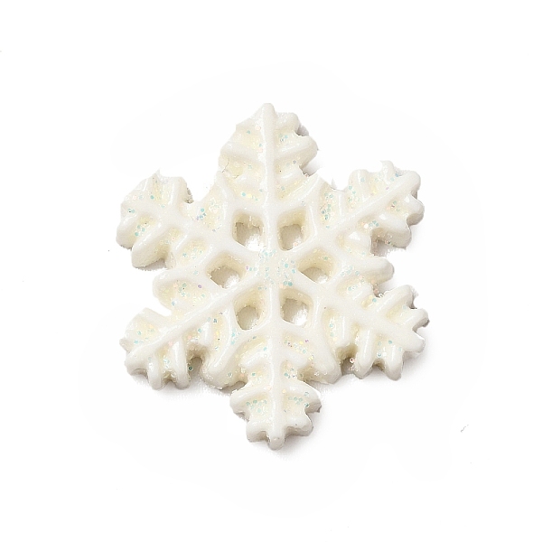

PandaHall Christmas Theme Resin Cabochons, Snowflake, White, 21x19x3mm Resin Snowflake White